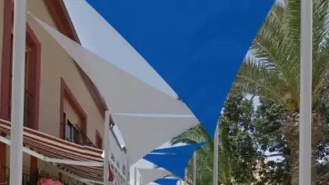 Proyecto de como quedarían los toldos Proyecto de como quedarían los toldos