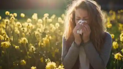 Mujer con alergia Mujer con alergia