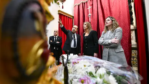 Instantes de la visita a la capilla del Caminito, en Cádiz Instantes de la visita a la capilla del Caminito, en Cádiz