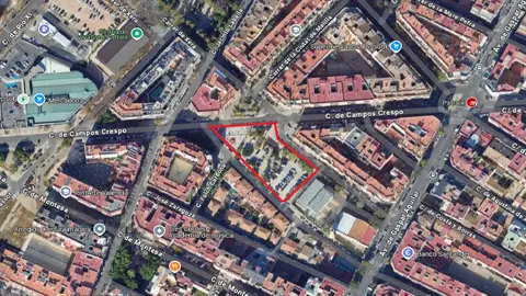 En rojo, los solares eliminados favara