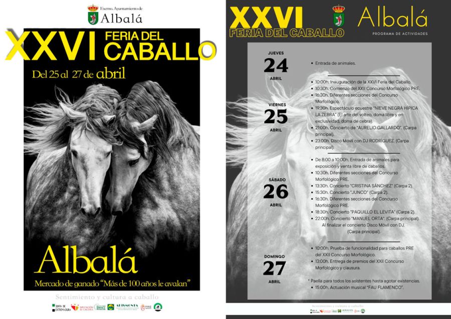 La XXVI Feria del Caballo de Albalá contará con una veintena de ganaderías La XXVI Feria del Caballo de Albalá contará con una veintena de ganaderías