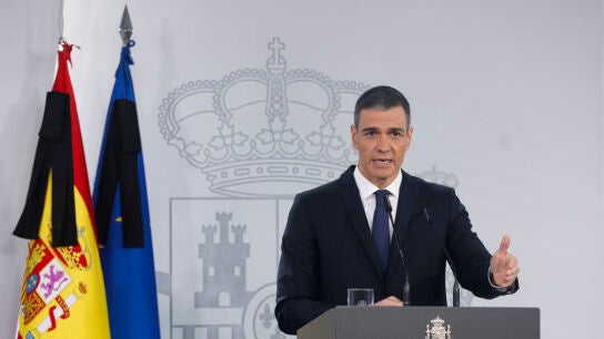  Pedro S&aacute;nchez, durante su comparecencia tras el Consejo de Ministros de este martes