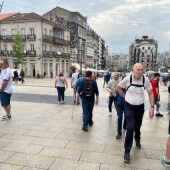 Cruceristas en la Puerta del Sol de Vigo