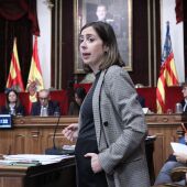 Esther Díez, portavoz de Compromís per Elx durante una intervención en el pleno municipal.
