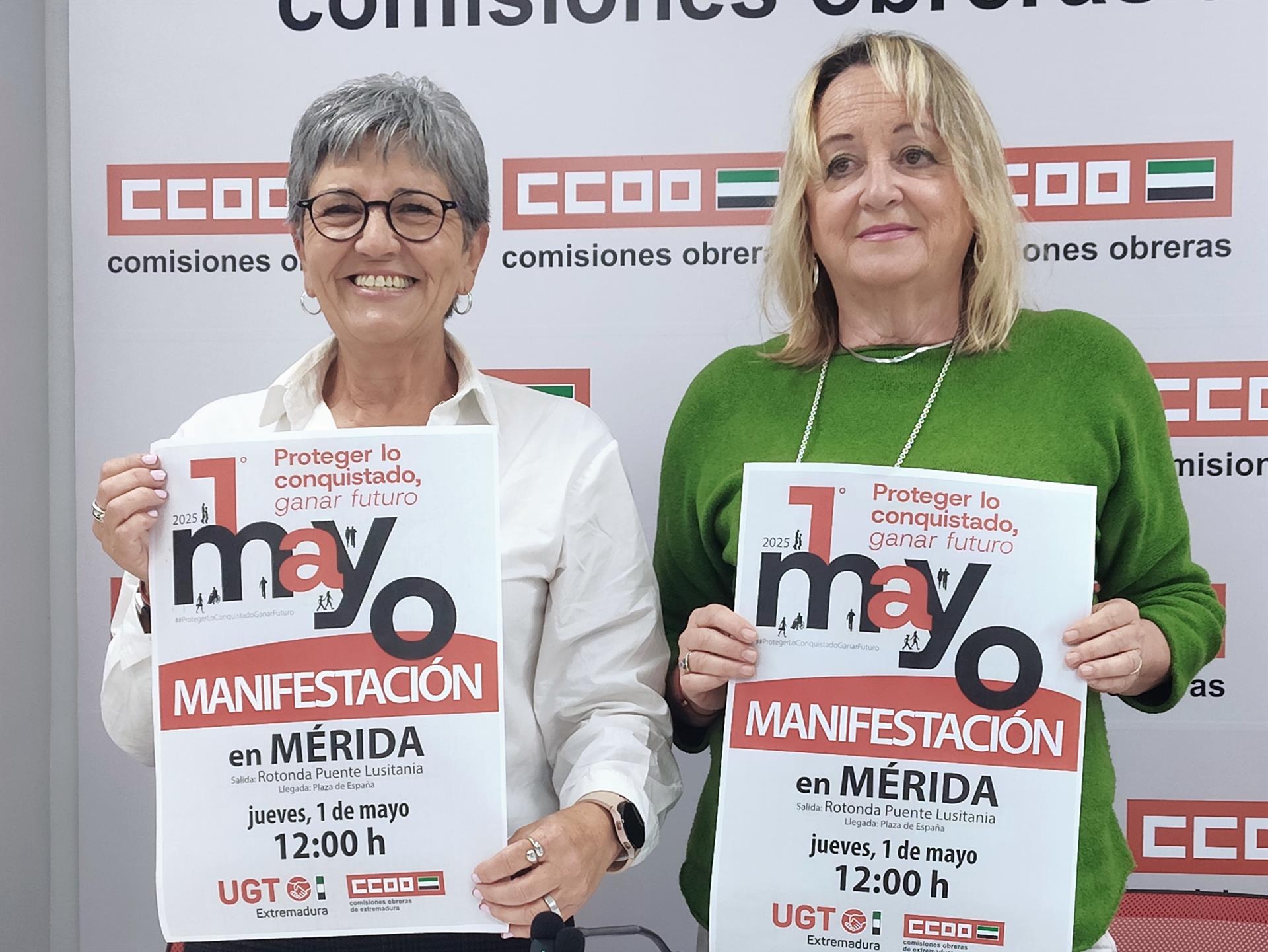 “Proteger lo conquistado, ganar el futuro” es el lema bajo el que los sindicatos de clases CCOO y UGT convocan la manifestación del Primero de Mayo “Proteger lo conquistado, ganar el futuro” es el lema bajo el que los sindicatos de clases CCOO y UGT convocan la manifestación del Primero de Mayo