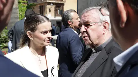 Marga Prohens y Sebastià Taltavull en Palma. Marga Prohens y Sebastià Taltavull en Palma.