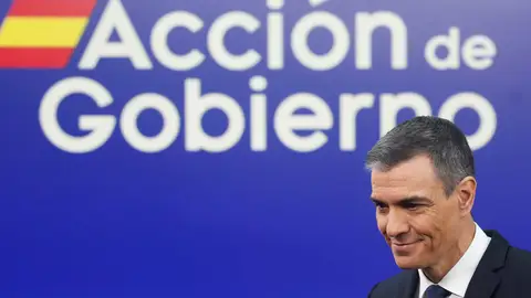 Pedro Sánchez, durante su comparecencia en Moncloa Pedro Sánchez, durante su comparecencia en Moncloa