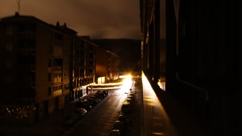 Calle durante el apag&oacute;n el&eacute;ctrico