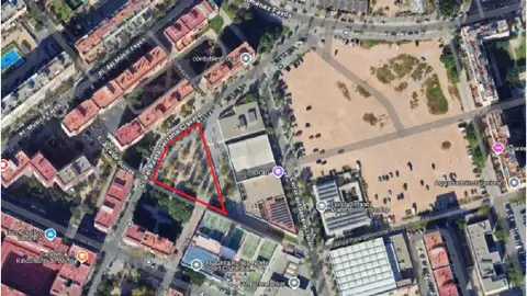 En rojo, solar donde se levantará el auditorio benicalap
