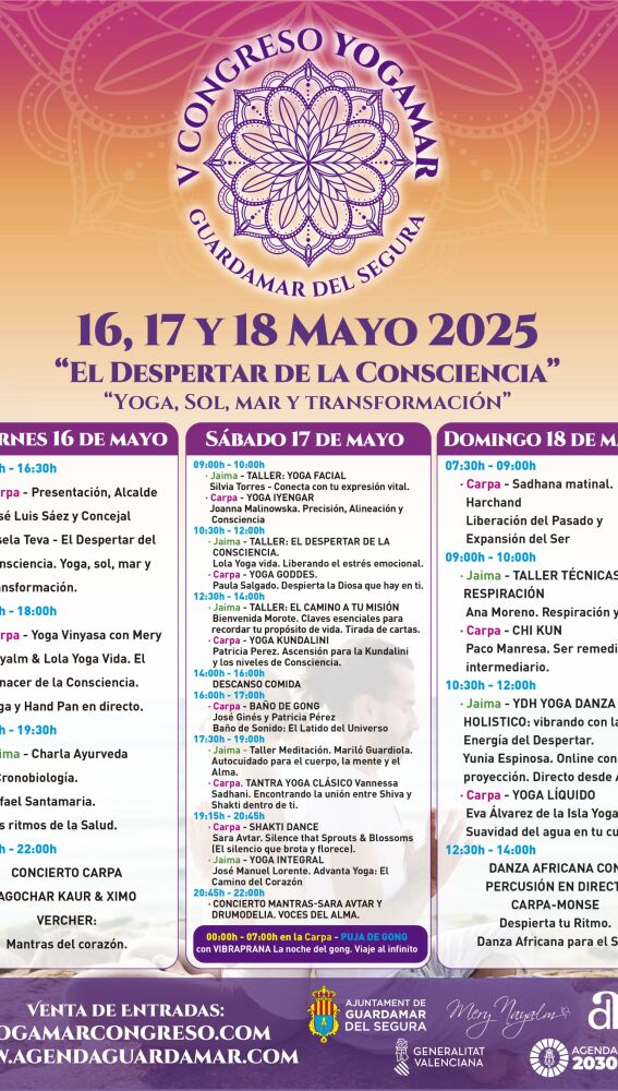 Cartel de actividades de YOGAMAR 2025