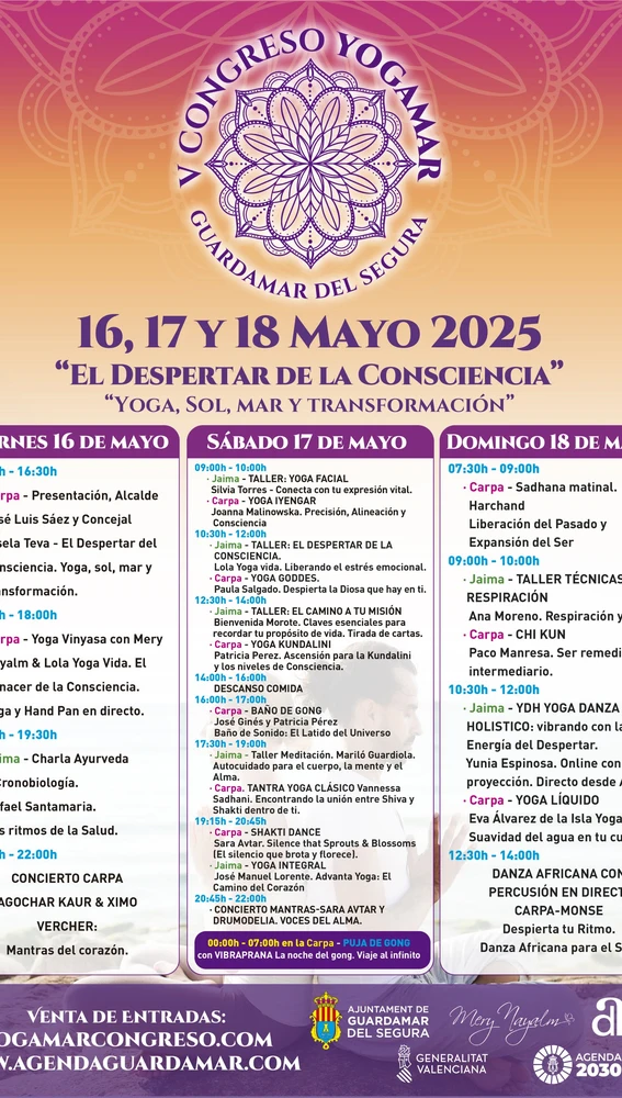 Cartel de actividades de YOGAMAR 2025 Cartel de actividades de YOGAMAR 2025