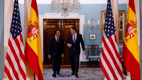 Marco Rubio junto a Albares durante su reunión Marco Rubio junto a Albares durante su reunión