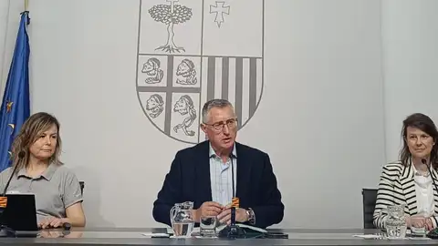 Ureta, Blasco y Oliván durante la presentación del dispositivo Ureta, Blasco y Oliván durante la presentación del dispositivo