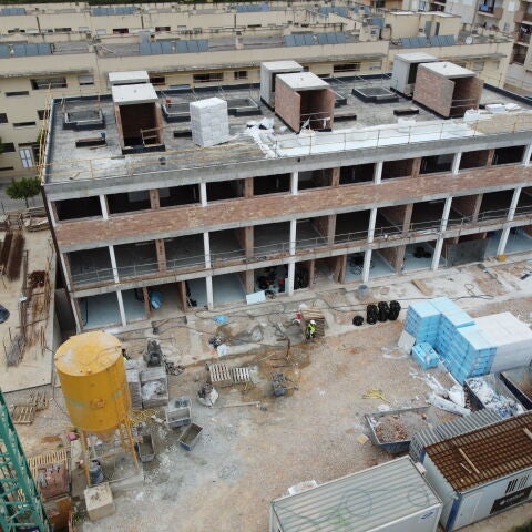 Obras de construcción de vivienda en Inca, Mallorca