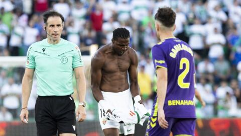 Sory Kaba celebra su gol frente al Málaga.