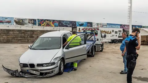 El vehículo que ha causado el atropello múltiple en Burela. El vehículo que ha causado el atropello múltiple en Burela.