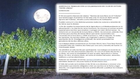 Bases del XII Encuentro Literario "Noches de Luna Llena en el Trebolar"