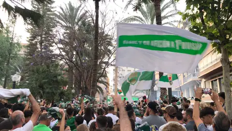 Celebración en la plaza Glorieta del ascenso del Elche CF a Primera División. Celebración en la plaza Glorieta del ascenso del Elche CF a Primera División.