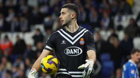 Joan Garc&iacute;a durante un partido con el Espanyol