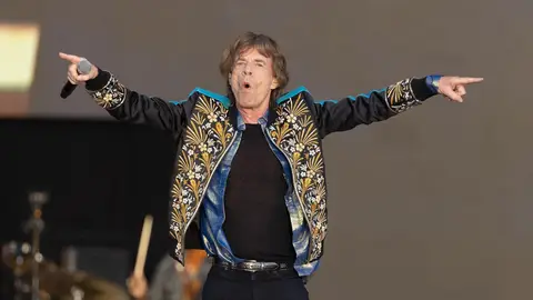 Mick Jagger durante un concierto de The Rolling Stones Mick Jagger durante un concierto de The Rolling Stones