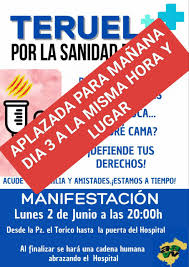 Malestar en Teruel por el cambio de día en la protesta sanitaria Malestar en Teruel por el cambio de día en la protesta sanitaria