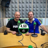 José Manuel Jiménez y Jesús Navarro, entrenador del Atica Sevilla CB Coria.