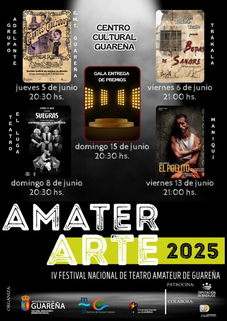 Compañías de Extremadura, Andalucía y Valencia participan en el Festival Nacional de Teatro Amateur de Guareña, Amaterarte Compañías de Extremadura, Andalucía y Valencia participan en el Festival Nacional de Teatro Amateur de Guareña, Amaterarte