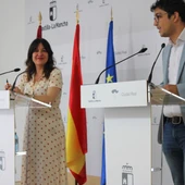 Blanca Fernández y Eulalio Díaz-Cano durante la rueda de prensa Blanca Fernández y Eulalio Díaz-Cano durante la rueda de prensa