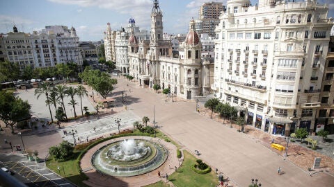 Vista aérea de la plaza del Ayuntamiento