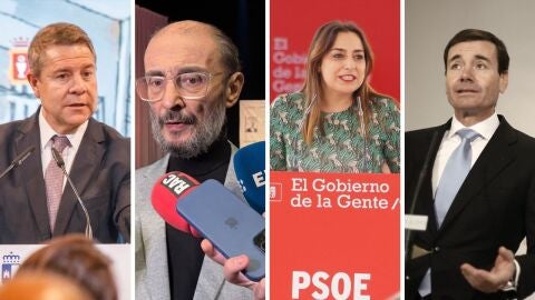 Emiliano García - Page, Javier Lambán, Miriam Andrés y Tomás Gómez/ Europa Press