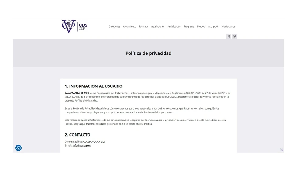 El Salamanca UDS vuelve a aparecer en la sección 'Política de privacidad' El Salamanca UDS vuelve a aparecer en la sección 'Política de privacidad'