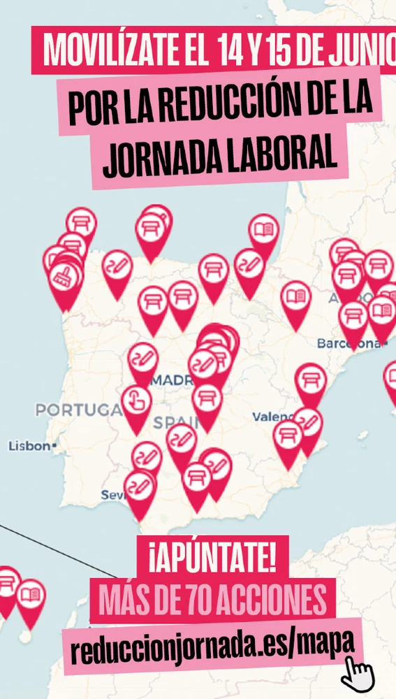 Sumar llama a movilizaciones a favor de la reducción de la jornada laboral. Sumar llama a movilizaciones a favor de la reducción de la jornada laboral.