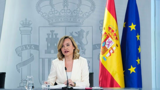 La portavoz del Gobierno, Pilar Alegr&iacute;a, durante su comparecencia tras el Consejo de ministros/ EFE/ Borja Sanchez-trillo