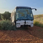 Autobús escolar accidentado en Pozuelo de Calatrava Autobús escolar accidentado en Pozuelo de Calatrava