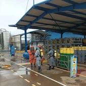 Simulacro fuga dióxido de azufre en la empresa Carburos Metálicos (Valdepeñas) Simulacro fuga dióxido de azufre en la empresa Carburos Metálicos (Valdepeñas)