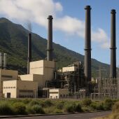 Recreación por IA de la central eléctrica de Los Guinchos (La Palma)