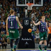 Alberto Díaz, capitán de Unicaja durante el partido de este domingo ante el Real Madrid de baloncesto 