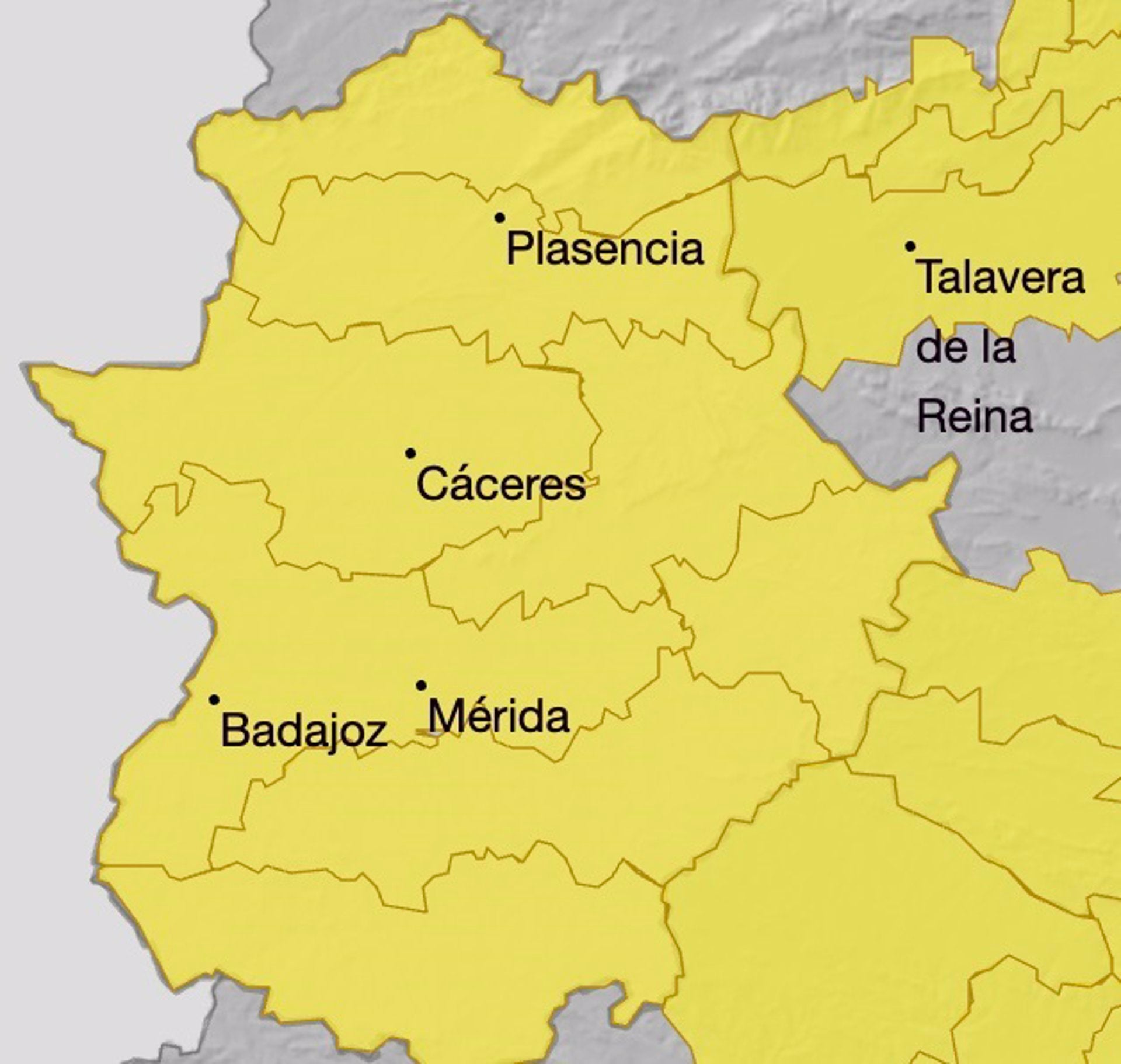 Alerta amarilla activa este lunes por avisos de calor y tormentas en toda Extremadura Alerta amarilla activa este lunes por avisos de calor y tormentas en toda Extremadura
