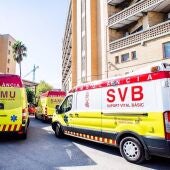 Ambulancias en una imagen de archivo