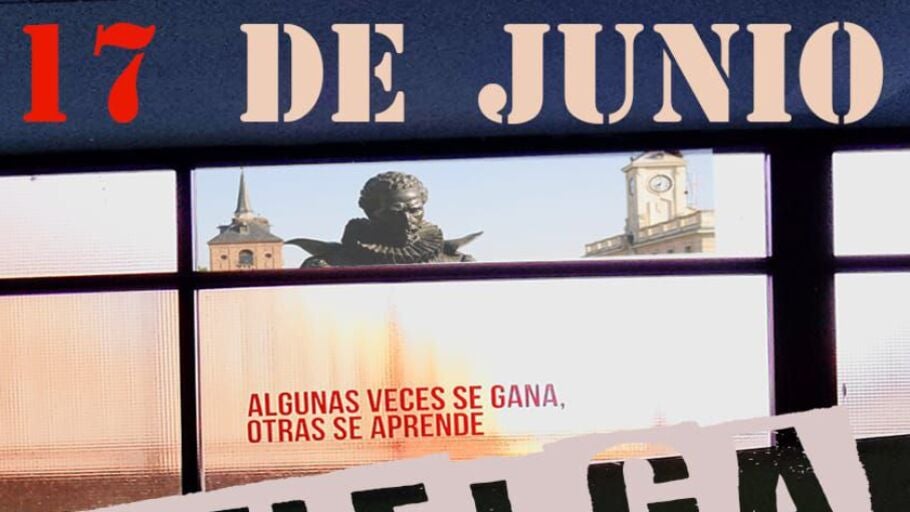 Cartel informativo de los paros parciales a los que est&aacute;n convocados los trabajadores del Ayuntamiento de Alcal&aacute; de Henares
