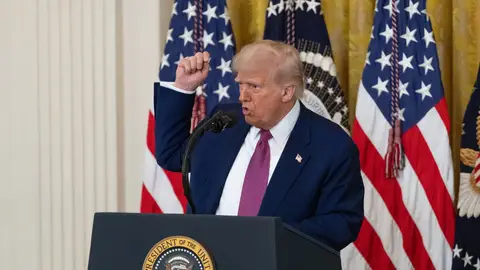El presidente de Estados Unidos, Donald Trump, durante una conferencia de prensa en la Casa Blanca El presidente de Estados Unidos, Donald Trump, durante una conferencia de prensa en la Casa Blanca