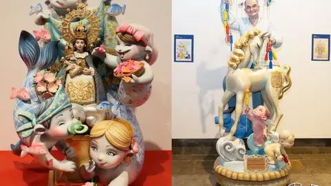 A la izq. ninot indultat inf. a la dcha el ninot indultat A la izq. ninot indultat inf. a la dcha el ninot indultat