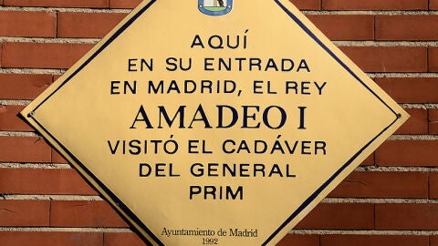 Placa de Amadeo I de Saboya