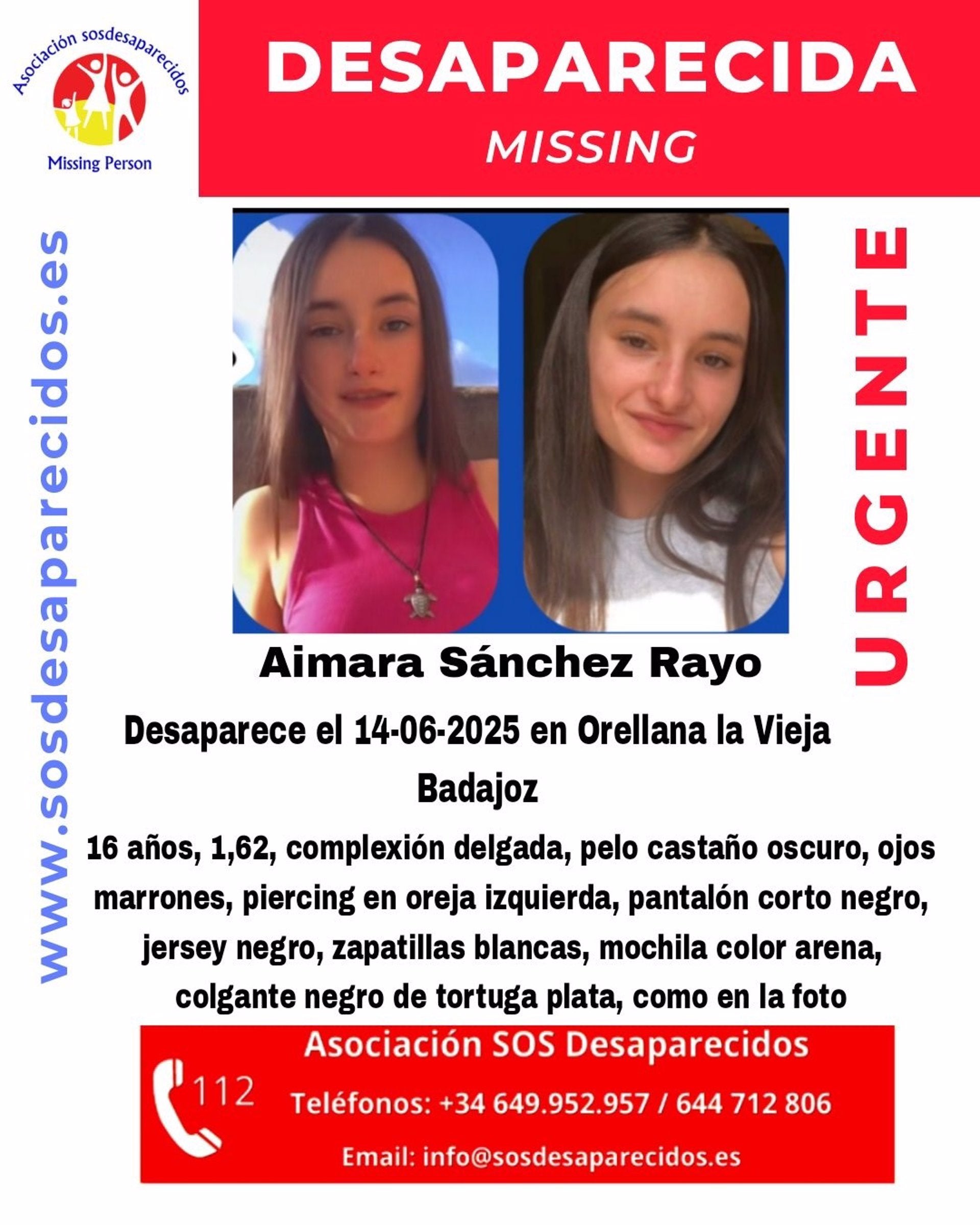 Buscan a una joven de 16 años desaparecida desde el pasado sábado en Orellana la Vieja Buscan a una joven de 16 años desaparecida desde el pasado sábado en Orellana la Vieja