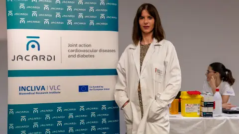 Clara Bonanad, investigadora principal del proyecto JACARDI en INCLIVA e investigadora emergente del Grupo de Investigación Traslacional en Cardiopatía Isquémica. Clara Bonanad, investigadora principal del proyecto JACARDI en INCLIVA e investigadora emergente del Grupo de Investigación Traslacional en Cardiopatía Isquémica.