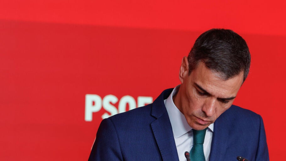 Imagen del presidente del Gobierno y l&iacute;der del PSOE, Pedro S&aacute;nchez, en rueda de prensa el pasado d&iacute;a 16. 