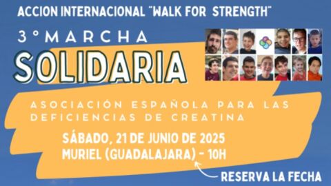 Cartel de la III Marcha Solidaria en Muriel organizada por la Asociaci&oacute;n Espa&ntilde;ola de Familias Afectadas por el D&eacute;ficit de Creatina