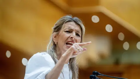 La presidenta de Sumar, Yolanda Díaz, en el pleno del Senado del pasado 17 de junio La presidenta de Sumar, Yolanda Díaz, en el pleno del Senado del pasado 17 de junio