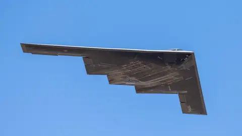 Imagen de archivo de un bombardero B-2 estadounidense Imagen de archivo de un bombardero B-2 estadounidense