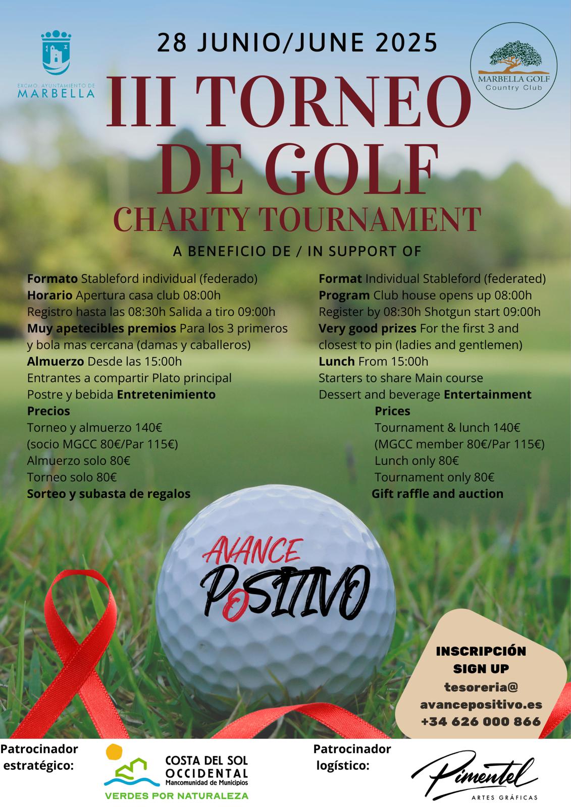 La asociación 'Avance Positivo' celebra la III edición de su torneo de golf solidario La asociación 'Avance Positivo' celebra la III edición de su torneo de golf solidario